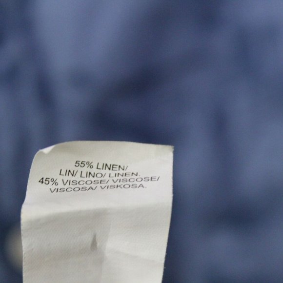 Lucky Brand Tropical Floral Linen Short Sleeve Button Shirt Blue Men's M H13011 - Picture 5 of 7